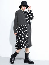 Women Polka Dot Print Long Sleeve Shirt Dress