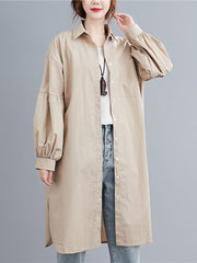 Women Simple Lantern Sleeve Shirt