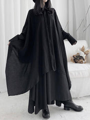 Women Asymmetric Loose Shirt Two-Piece Blouse