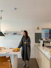 Loose Solid Color Pullover Knitted Midi Dress