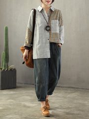 Vintage Washed Old Elastic Waist Holes Pants