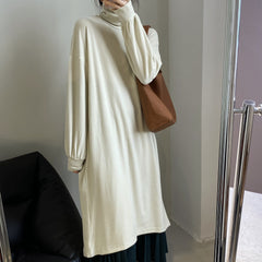 High Neck Padded Base Midi Dress