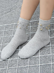 Fashion Star Beads Plain Socks