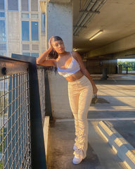 Solid Color Pleated Casual Pant