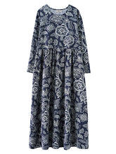 Original Floral Round-Neck Dress