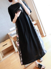 Original Floral Round-Neck Dress