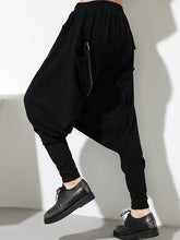 Mid-Waist Zipper Loose Harem Pants Baggy Pants