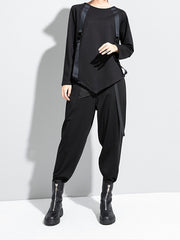 Women Stitching Loose Round Neck Sweatshirt