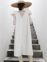 Elegant V-neck Big Hem Long Dress