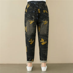 Loose Printed Western Harem Jeans
