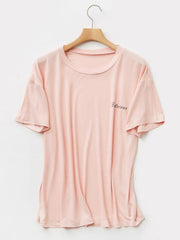 Loose Solid Color Comfortable Short-Sleeved Pajamas