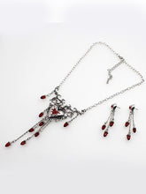 Red Drop Nectarine Heart Earrings