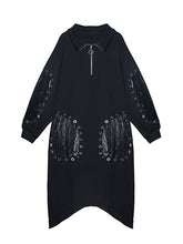 Split-Joint Stand Collar Long Dress