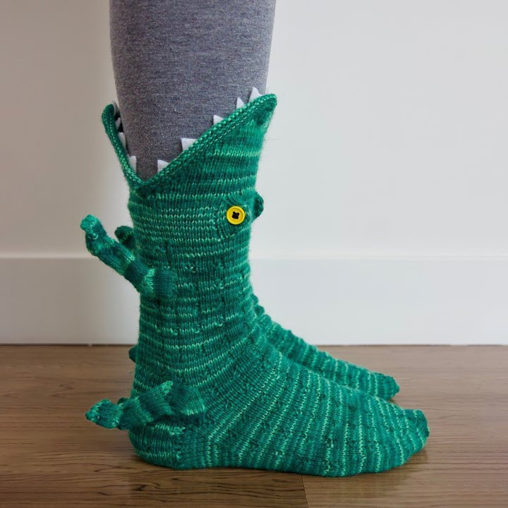 Creative Cute Crocodile Knit Socks