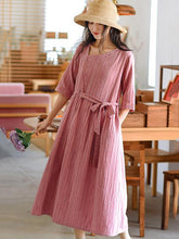 Loose Oblique Collar Solid Color Dress