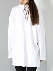 Women Round Neck Pullover Solid Color Casual T-Shirt