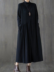 Men Simple Solid Color High Collar Dress