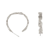 Simple Leaf Shape Design Silver Needle Stud Earrings