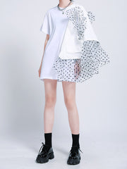 Lace Crochet Stitching Ruffled Vest Dress Two-Piece Suits