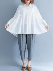 Loose Embroidered White Shirt