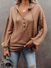 Casual Loose-Fitting Solid Color Hoodie