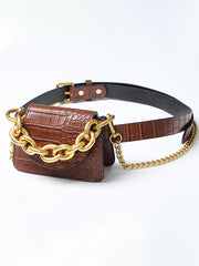 Women Personality Chain Belt All Match Waist Bag