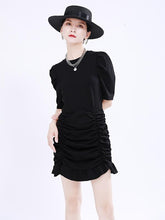 Casual Ruffled Puff Sleeve Mini Dress