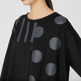 Retro Loose Geometric Polka-Dot Sweatshirt