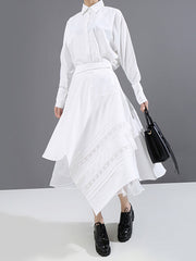 Original Solid Irregularity Asymmetric Skirt