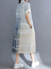 Simple Loose Plus Size Printed Blouse Dress