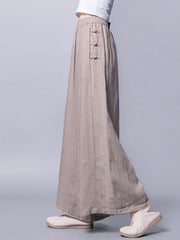 Solid Color High Waist Loose Wide Leg Casual Pants