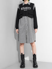 Women Plaid Long Sleeve Two-Piece Suit