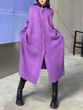 Women Round Neck Solid Color Casual Midi Dress