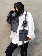 Stitched Lapel Denim Shirt