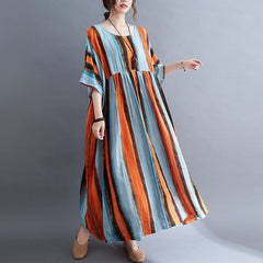Women Striped Slimming Loose Dress