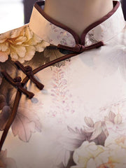 Floral Print Side Split Long Cheongsams