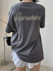 Casual Round Neck Letter Print Loose T-Shirt