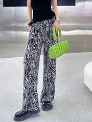 Retro High Waist Drape Straight Loose Casual Pants