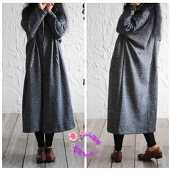 Women Solid Color Loose Long Sleeve Coat
