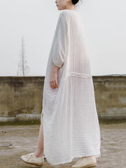 Soft 100%Cotton White Long Dress