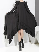 Loose Cropped Ruffles Long Dress