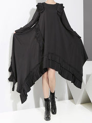 Loose Cropped Ruffles Long Dress