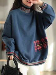 Women Retro Loose Pullover Sweatshirt