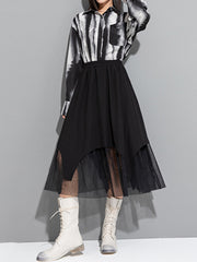 A-Line False Two Gauze Split-Joint Skirts Bottoms