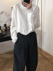 Loose Solid Oversize Shirt Top