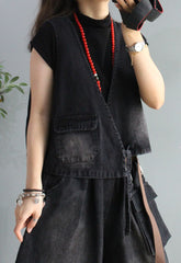 Women Retro Sleeveless Casual Vest