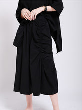 Black Solid Loose Wide Leg Pants
