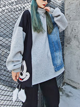 Women Colorblock Printed Loose Sweatshirt