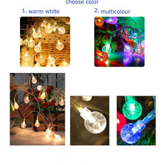 String Light LED Crystal Ball Waterproof Fairy Lighting for Garden Home Landscape Holiday Decoration