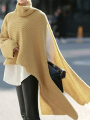 Long Sleeve High Neck Loose Knit Sweater